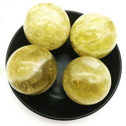 1.6-2 inch Natural Citrine Crystal Ball with Stand, Hand Polished Yellow Quartz Sphere, Reiki Healing Crystal Sphere, Energy Balancing Stone Crafts, Feng Shui Home Desktop Ornament - color: Citrine, size: 40-50mm