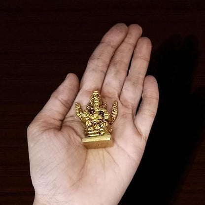 Brass Lord Ganesha Statue 1.5 Inch 50 Gram | Small Handcrafted Ganpati Idol for Home Temple & Puja | Hindu Elephant God of Wisdom & Prosperity | Mini Brass Ganesha Murti for Spiritual Decor & Gifting