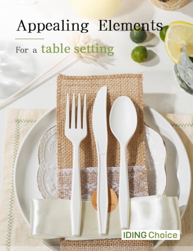 100% Compostable 200 Count No Plastic Spoons, Plastic Utensils, The Heavyweight Heavy Duty Flatware is Eco-Friendly Products for Lounge Party Wedding Office BBQ Picnic Camping.
