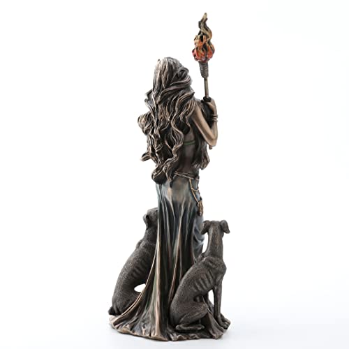 Veronese Design 13 3/8" Tall Cold Cast Resin Antique Bronze Finish Hecate Greek Goddess of Magic with Her Hounds Statue Figurine - color: Bronze, size: Large