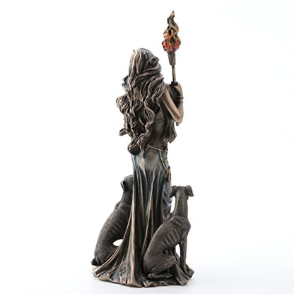 Veronese Design 13 3/8" Tall Cold Cast Resin Antique Bronze Finish Hecate Greek Goddess of Magic with Her Hounds Statue Figurine - color: Bronze, size: Large