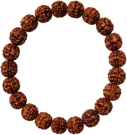 BIGNAY Natural Rudraksha Bracelet for Men & Women | Spiritual Beaded Bracelet for Meditation, Yoga & Daily Wear - color: Brown