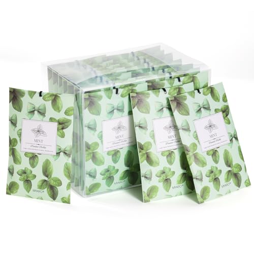 MYARO 20Pcs Peppermint Scented Sachets, Closet Deodorizer Car Air Freshener - color: Mint, size: 20 Packs