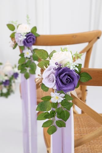 10 Purple Wedding Aisle Decorations - color: Purple