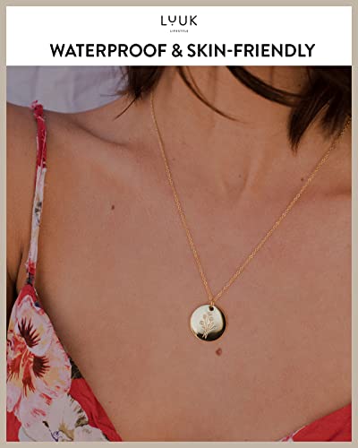 LUUK LIFESTYLE Dainty Stainless Steel Pendant Necklaces Silver Gold Rose - color: Gold, size: Flower