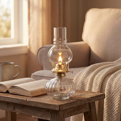 Oil Lamp Chimney Replacement Hurricane Lamp Clear Glass Shade for Kerosene Lamps 3-inch Base x 6.5 Inch Tall (1 Pack)
