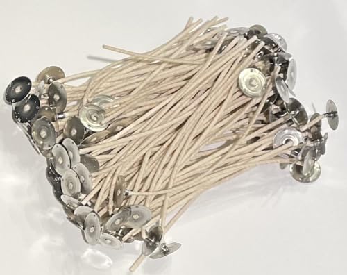 100 Pack | Jess Mae® CD 20 Candle Wicks | 6 Inch | Pre-Tabbed & Pre-Waxed Cotton Candle Wicks | Candle Wicks for Candle Making | Container & Jar Candles - size: CD - 20