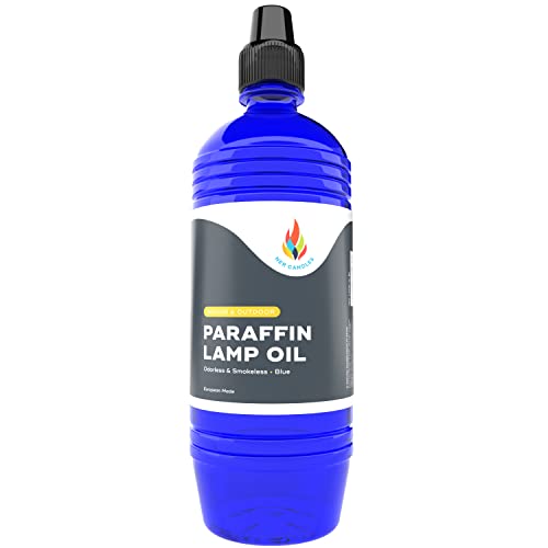 The Dreidel Company Liquid Paraffin Lamp Oil - Half-Liter (500mL) - Smokeless, Odorless, Ultra Clean Burning Fuel for Indoor and Outdoor Use (Blue) - color: Blue