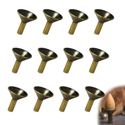 12 Pack Metal Backflow Censer Holders - Durable Incense Burners with Unique Smoke Design, Cone Holders for Meditation/Yoga/Home Decor, 12PCS Heat-Resistant Backflow Holders Set