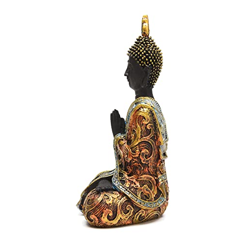 BRASSTAR Resin Thai Buddha Statue Feng Shui Buddha Sculpture Home Art Decor Luck Wealth Gift Collection TQGJPT420 - size: Medium