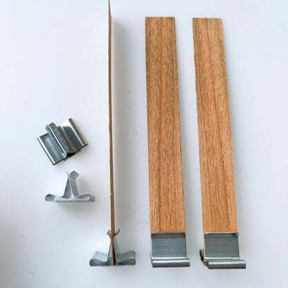 150 PCS Wick Clip for Candle Making Wood Wick Holder Base Universal Wood Wick Clips Wooden Wicks Bases Metal Candle Wick Holders (Square)