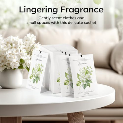MYARO 12 Pack Jasmine Scented Sachets, Closet Deodorizer Car Air Freshener - color: Jasmine, size: 12 Packs