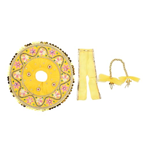Laddu Gopal Dress with Mukut Bal Krishna Kanha ji God Vastra-Yellow (10")