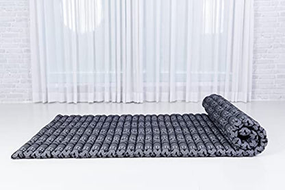 Leewadee Wide Thai Roll Mat 75 x 39 inches Kapok Firm - color: Cbt3 - Black, size: L: 75x39"