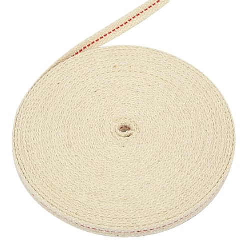 SWATOM Oil Lamp Wicks 33 Feet Roll 1/2 inch Cotton Lantern Kerosene Wick Replacement with Genuine Red Stitch - size: 1/2 Inch Cotton Oil Lamp Wicks 33 Feet