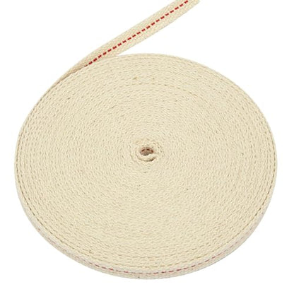 SWATOM Oil Lamp Wicks 33 Feet Roll 1/2 inch Cotton Lantern Kerosene Wick Replacement with Genuine Red Stitch - size: 1/2 Inch Cotton Oil Lamp Wicks 33 Feet
