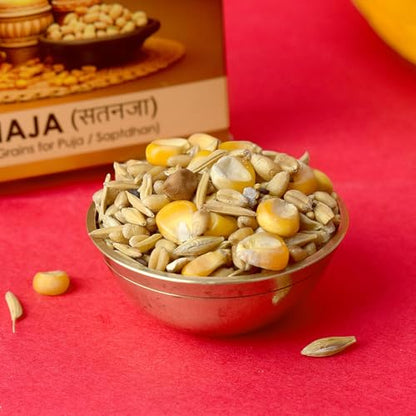 SATVIK 7 Anaj Puja Sapta Dhanya for Havan Samagri and Puja Rituals | Essential for Hindu Pooja Ceremonies | Authentic Vedic Grains for Prosperity and Abundance
