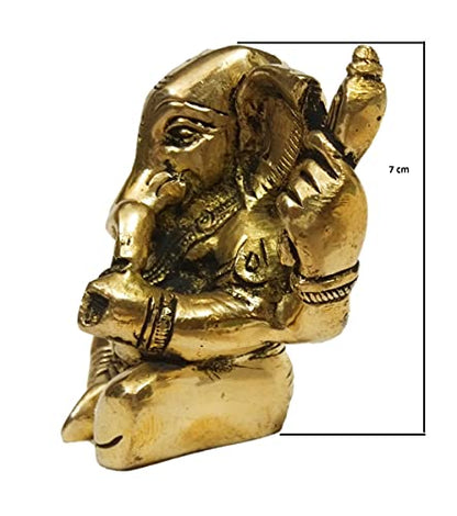 athizay Brass Ganesha Idol Padmasan Ganpati Statue in Antique Finish | Hindu God Figurine for Home Temple, Gifting, and Spiritual Decor (Sitting Cross-Legged Posture)