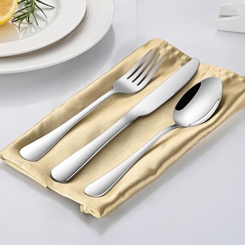 Dinner Spoon Set,8-Piece 7.3 Inch Soup Spoons,Premium Food Grade Stainless Steel Table Spoon,Durable Metal Tablespoon,Dishwasher Safe Silverware Spoons - size: 8-Piece(Silver)