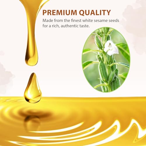 Soeos Sesame Oil, Toasted Sesame Seed Oil, 16.9 Fl Oz (500 ml) Pack of 2, Nutty Flavor, Perfect for Asian Food, Noodles, Soup, Baking, and Stir-Fry, Total 1000 ml - size: 16.9 Fl Oz (Pack of 2)
