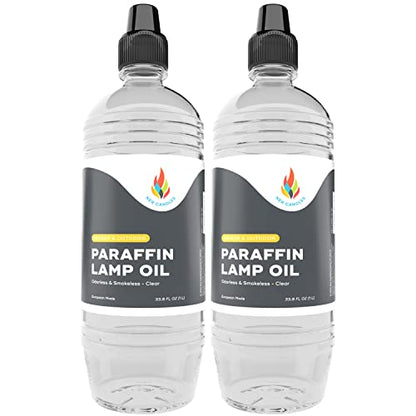 The Dreidel Company Liquid Paraffin Lamp Oil - 1 Liter - Smokeless, Odorless, Ultra Clean Burning Fuel for Indoor and Outdoor Use (Clear) (2-Pack) - size: 2-Pack