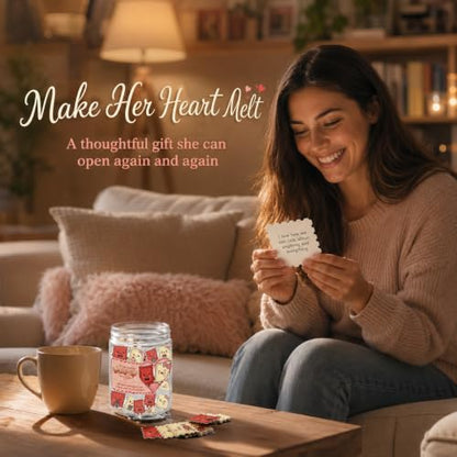 Gifts for Boyfriend, Love Notes Jar with 60 Prewritten Mini Messages - style: Love Notes Stamp
