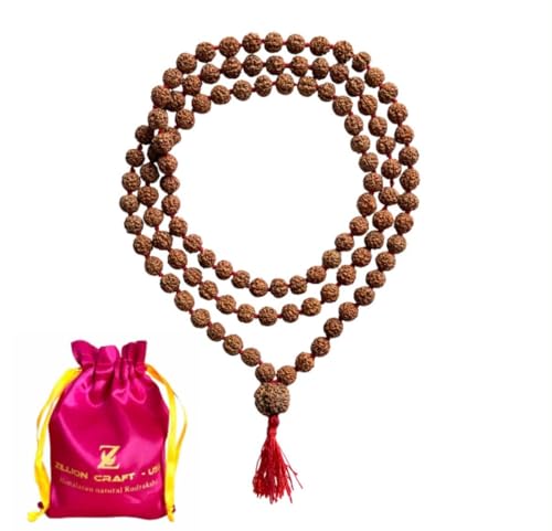 Himalayan organic five face Rudraksha necklace mala. Standard size 108 beads grown up in Himalaya of Nepal without chemical, wax and color treatment
