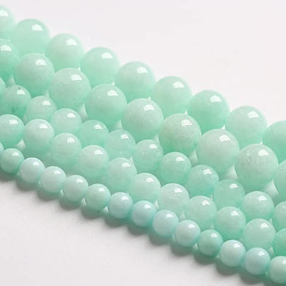 4MM 86PCS Natural Stone Amazonite Chalcedony Loose Beads for Jewelry Making DIY Bracelet Necklace 1 Strand - color: Amazonite Chalcedony, size: 4mm