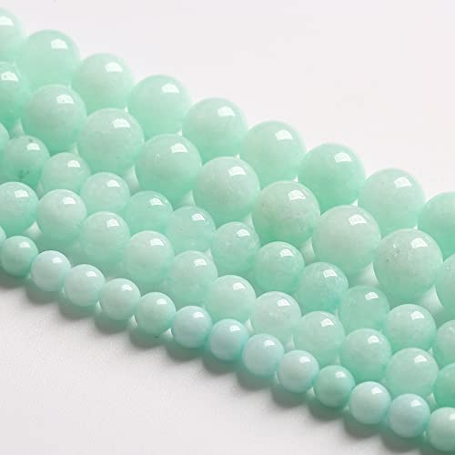 6MM 60PCS Natural Stone Amazonite Chalcedony Loose Beads for Jewelry Making DIY Bracelet Necklace 1 Strand - color: Amazonite Chalcedony, size: 6mm