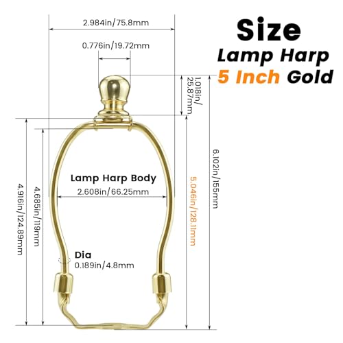 5-Inch Height Lamp Shade Harp Holder Fitter, 2.98-Inch Width