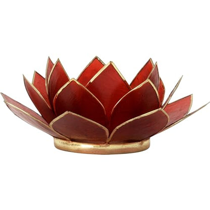 Om Gallery Gemstone Lotus Tea Light Holder, Candle Styling, Ruby - color: Ruby, size: Regular