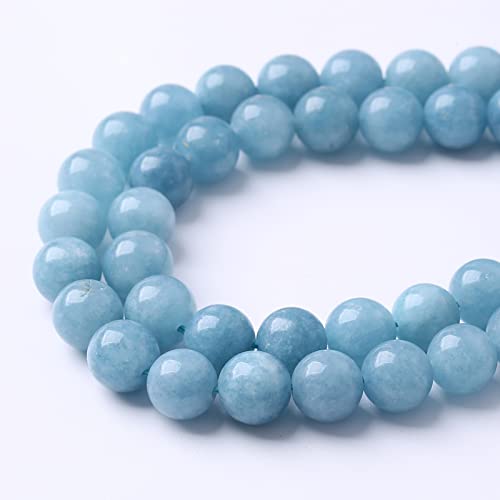 12MM 32PCS Blue Aquamarine Jade Loose Beads for Jewelry Making DIY Bracelet - color: Aquamarine Jade, size: 12mm