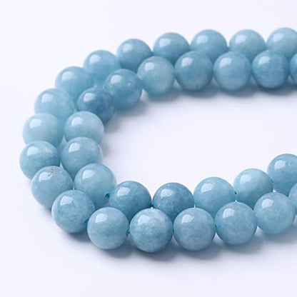 120PCS 6MM Blue Aquamarine Jade Loose Beads for Jewelry Making DIY Bracelet 2 Strands - color: Aquamarine Jade, size: 6mm (2 strands)