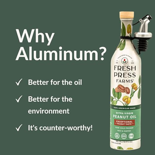 Fresh Press Farms Cold Pressed Extra Virgin Peanut Oil, 16.4 Oz (2-Pack)