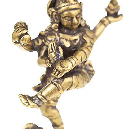 Mini Pocket Buddha Statue - Small Cute Tibetan Nepal Four-armed Tara Buddha Figurine - Copper Bronze Retro Style Handmade for Home Decor - size: E