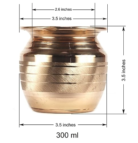 ASHIRWAD Pure Copper Kalash Lota for Pooja Prayer Kalash Arti Puja Pot For New Home | AE000184-01 (300 ml) - style: 300 ml