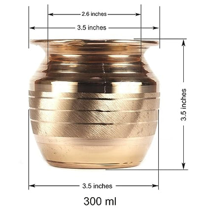 ASHIRWAD Pure Copper Kalash Lota for Pooja Prayer Kalash Arti Puja Pot For New Home | AE000184-01 (300 ml) - style: 300 ml