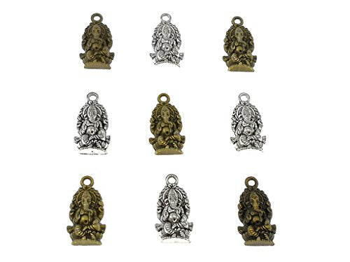 ALIMITOPIA 30pcs Ganesha Religious charm Pendant for DIY Jewelry Making Accessories