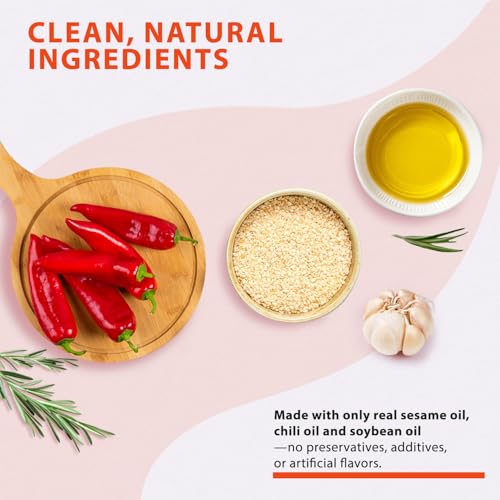 Soeos Spicy Sesame Oil, 8.45 fl oz (250ml), Pack of 1, Aromatic Chili-Infused Flavor, Bold Heat & Nutty Taste, Toasted Sesame Chili Oil, Ideal for Stir-Fry, Marinade, Dressings, and Dipping Sauces - size: 8.45 Fl Oz (Pack of 1)