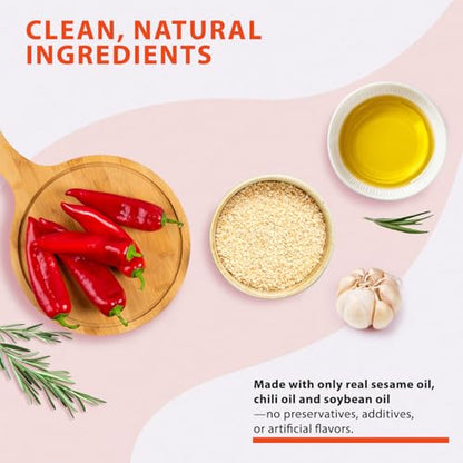 Soeos Spicy Sesame Oil, 8.45 fl oz (250ml), Pack of 1, Aromatic Chili-Infused Flavor, Bold Heat & Nutty Taste, Toasted Sesame Chili Oil, Ideal for Stir-Fry, Marinade, Dressings, and Dipping Sauces - size: 8.45 Fl Oz (Pack of 1)