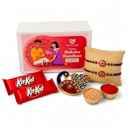 LOVENSPIRE Raksha Bandhan Gift Hamper for Brother – Indian Rakhi Festival Gift Set for Bhai - color: Kumkum Holder Rakhi Hamper 1