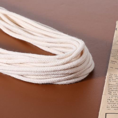 32.8 Ft Oil Lamp Wicks, 1/8 Inch Round Cotton Wicks for Oil Lamps Braided Candle Replacement Wick for Alcohol Kerosene Lamp DIY Handmade Candle Making Supplies