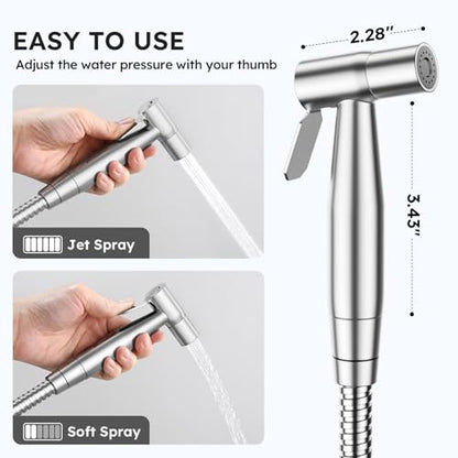 Arofa Handheld Bidet Sprayer, Bidet Attachment for Toilet, Brushed Nickel - color: Brushed Nickel, size: 1 Pack