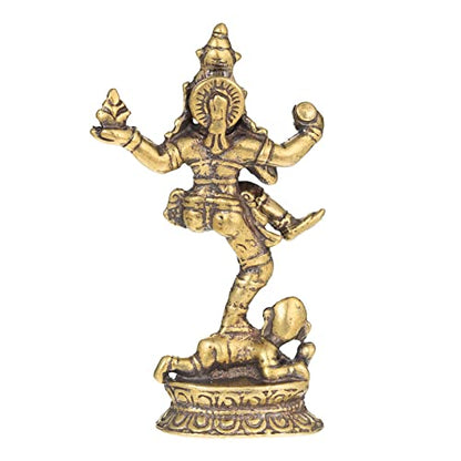 Mini Pocket Buddha Statue - Small Cute Tibetan Nepal Four-armed Tara Buddha Figurine - Copper Bronze Retro Style Handmade for Home Decor - size: E