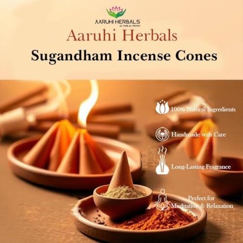 Natural Sugandham Dhoop Cones 30 Organic Incense Pooja Aromatherapy Agarbatti