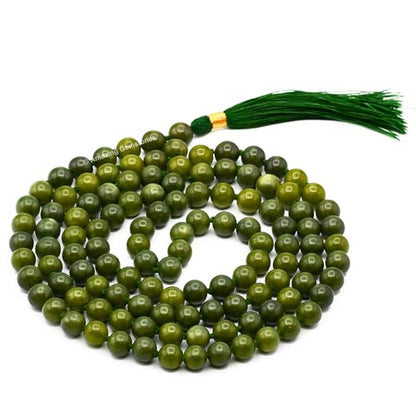 Amazing Gemstone Green Jade Mala - Knotted - color: Green Jade, style: Knotted