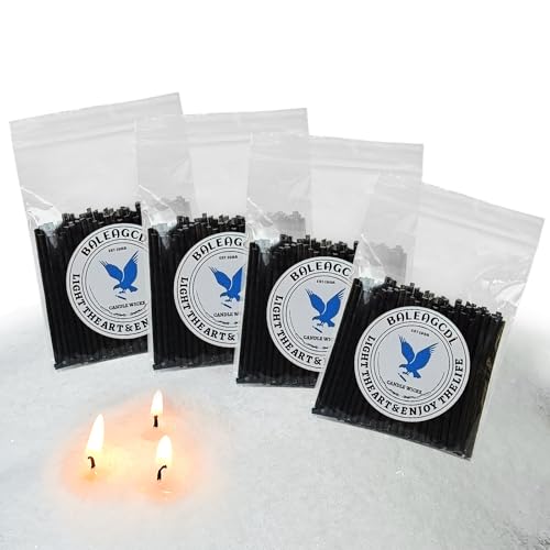Pearled Candle Wick 2.2 Inch Black Cotton Wicks 400-Pack Premium Metal-Free & Lead-Free Candle Wicks for Candle Making - color: Black-2.2 Inch-400pcs
