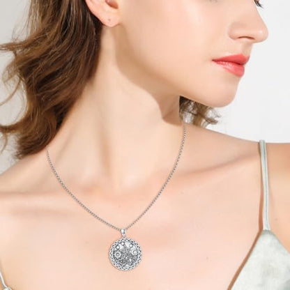 Coexist Necklace 925 Sterling Silver Yin Yang/Star of David Pendant World Religions Harmony Necklace Religion Jewelry Gift for Men - style: Scottish Thistle