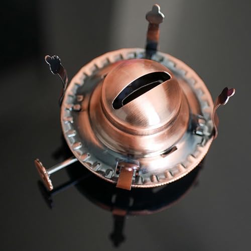 Oil Lamp Burner #2 Size Bronzy Plated Burner for Antique Lamps Oil Lamp Replacement Kerosene Lamps Parts with Reduction Collar and Cotton Lamp Wick Fits Holds a 3 Inch Base Chimney - color: Pink Bronze/1 Pk