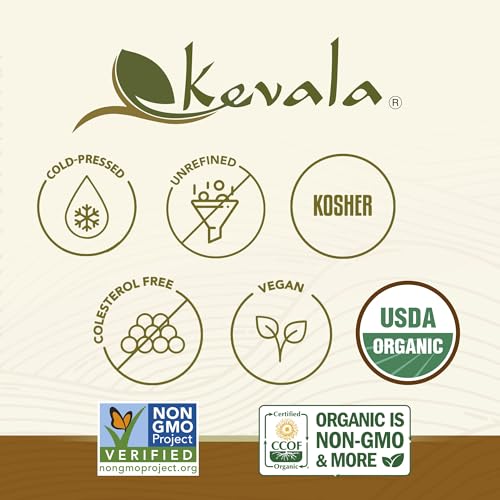 Kevala Organic Toasted Sesame Oil - 8 oz, Glass Bottle, Cold Pressed Oil - size: 8 Fl Oz (Pack of 1)